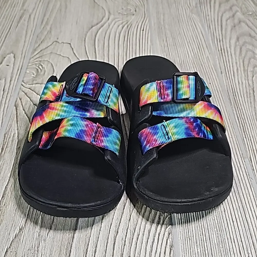 Chaco Chillos Tie Dye Slide Sandals Kids Size 3
